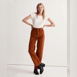 Madewell The Perfect Vintage Wide-Leg Pant: Corduroy Edition in Saddle Brown 23